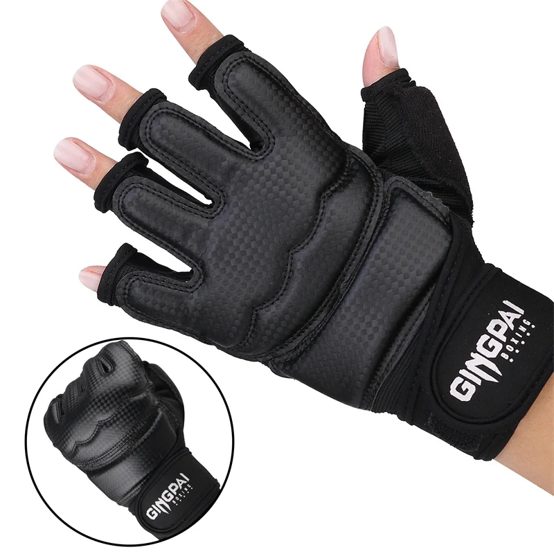 

Taekwondo Gloves PU WTF Approved Child Adult Karate Hand Protectors Half Finger MMA Boxing Glove Punching Bag TKD Palm Guard