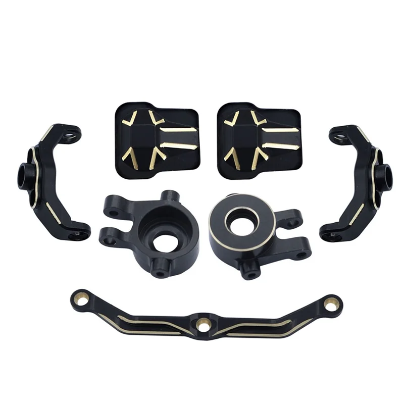 

B78B-7Pcs Brass Weight Steering Rod Steering Block Diff Cover C-Hub Accessories For Traxxas TRX4M 1/18 RC Crawler Car Upgrade Pa