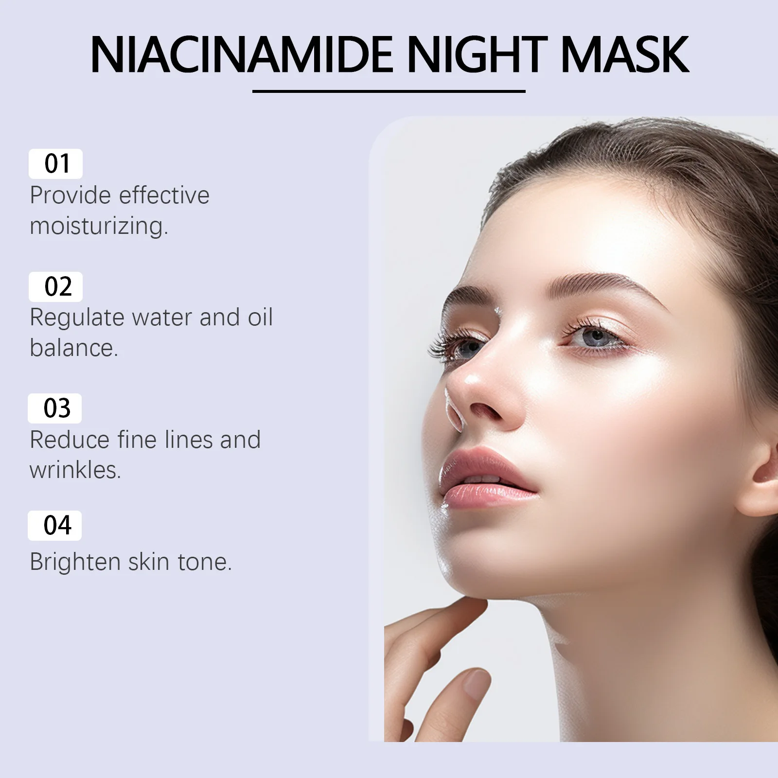 

Eelhoe Nicotinamide Facial Moisturizing Mask Deeply Hydrate Dryness Oil Control Fade Fine Lines Face Brightening Cream Masks 50g