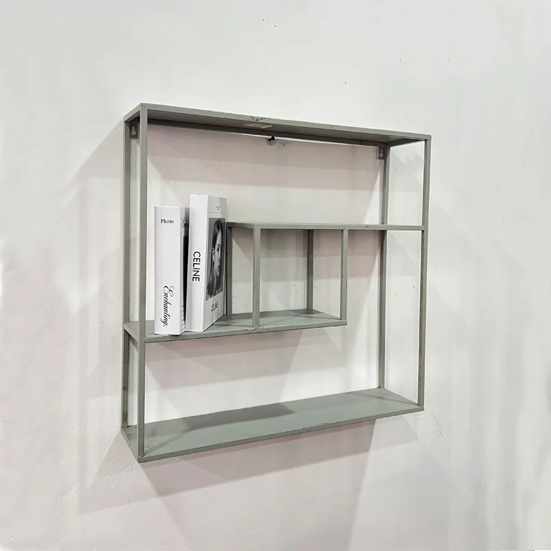 

Simple European wrought iron wall-mounted shelf flower stand living room balcony storage iron shelf