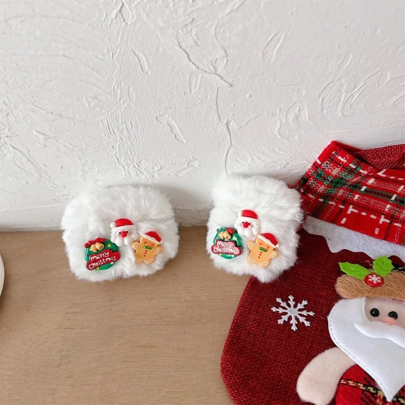Apple AirPods3/43D クリスマスイヤホンケースPRO2/PRO3ソリッドカラープラッシュシェル2カートゥーンプロキシに適しています。
