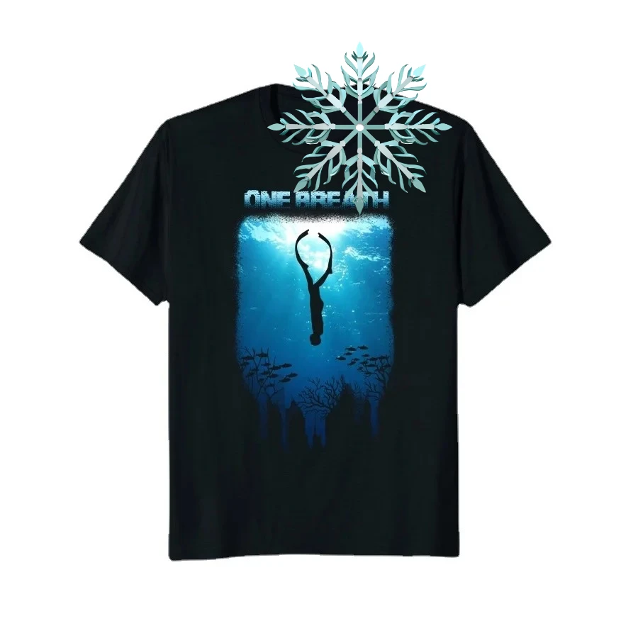Freediving One Breath Dive Apnoe Ocean Sea T-Shirt Men's Summer Cotton Short Sleeve O-Neck T Shirt New S-3XL