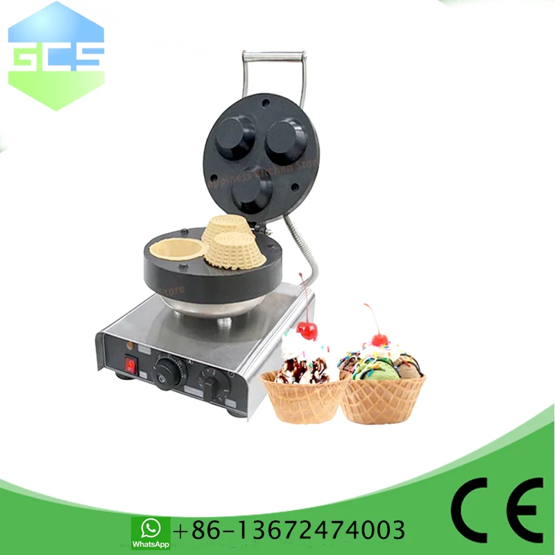 New Commercial Use Snack Machines Ice Cream Waffle Cup Cone Making Machine Electric Waffle Cone Maker Mini Pizza Oven For Sale