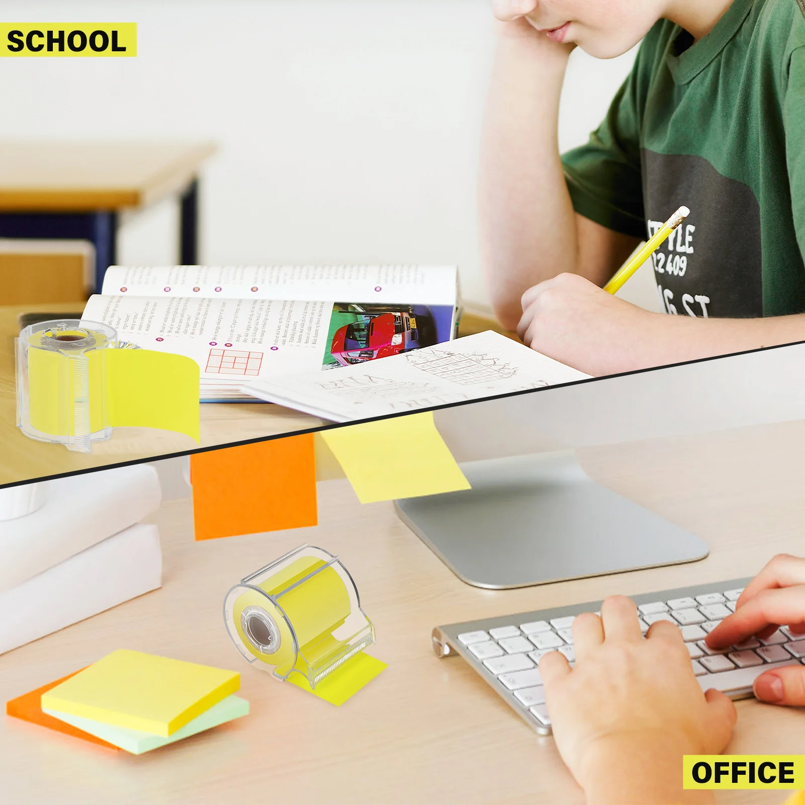 Taśma samoprzylepna, notatnik, stylowe kolorowe naklejki, wielofunkcyjna rolka karteczek, przenośny artykuł biurowy