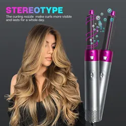 Professional 5 in 1 Hot Air Brush Styler Hair Straightening Curler Blow Hair Dryer Brush with Comb Negative Ions Hot Air Brush