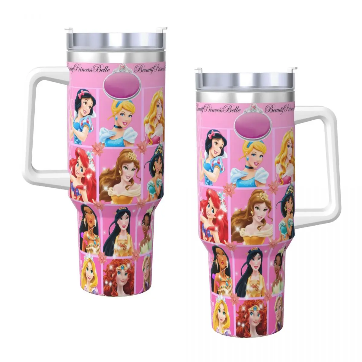 Stainless Steel Tumbler Snow White Princess Thermal Mug Heat Preservation Cold and Hot Mugs Cup Travelist Custom Water Bottle