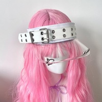 Gothic Punk Leather Buckle Harajuku Women Cap Girl Punk Hip Hop Rock Y2K Girl  Handmake Decorative Sun Hats