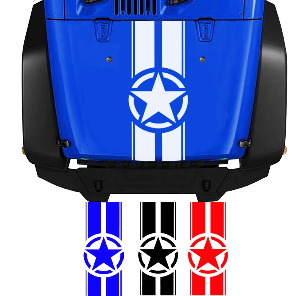 

For GWM Tank 300 2022-2024 Army Star Graphics Car Hood Roof Stripe Vinyl Decal Sticker Truck Exterior Accessories 1PC