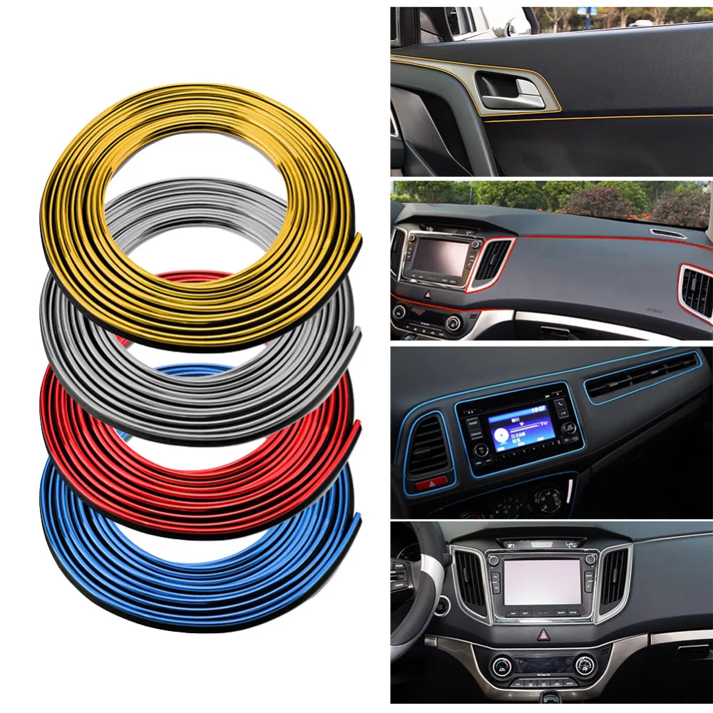 Manolyee Striscia di Rivestimento per Interni Auto | Strisce Decorative per Auto | Rivestimento Interno Automatico con Design Adesivo e Pelle di Alta
