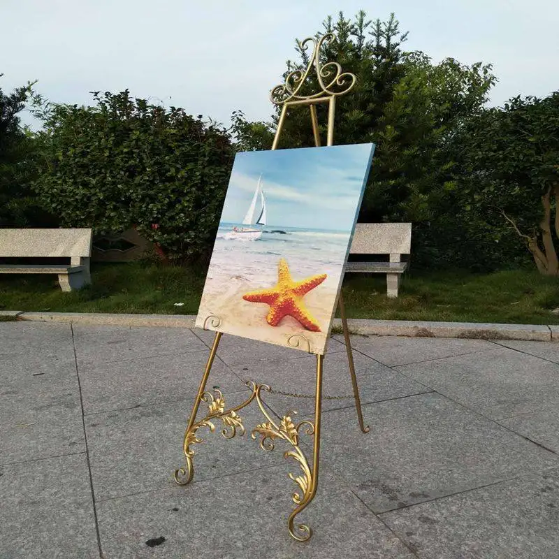 European Iron Advertising Easel Easel Iron Oil Easel Store Name Signboard Display Rack Poster Board In Stock
