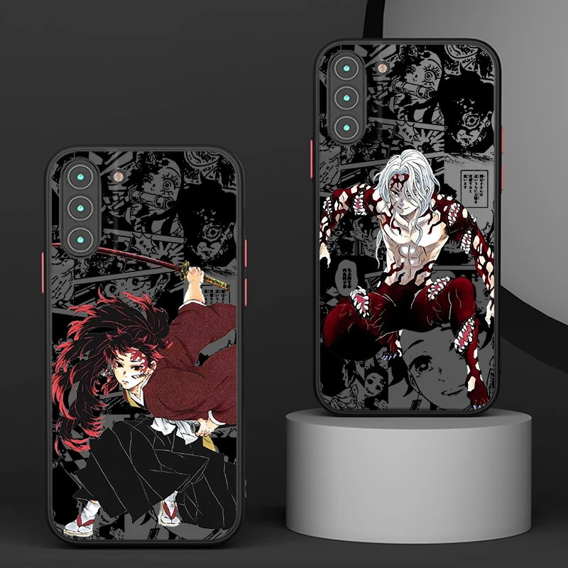 Demon Slayer Yoriichi Muzan For Samsung S24 S23 S22 S21 Ultra S20 FE Note 20 Plus 5G Frosted Translucent Matte Phone Case