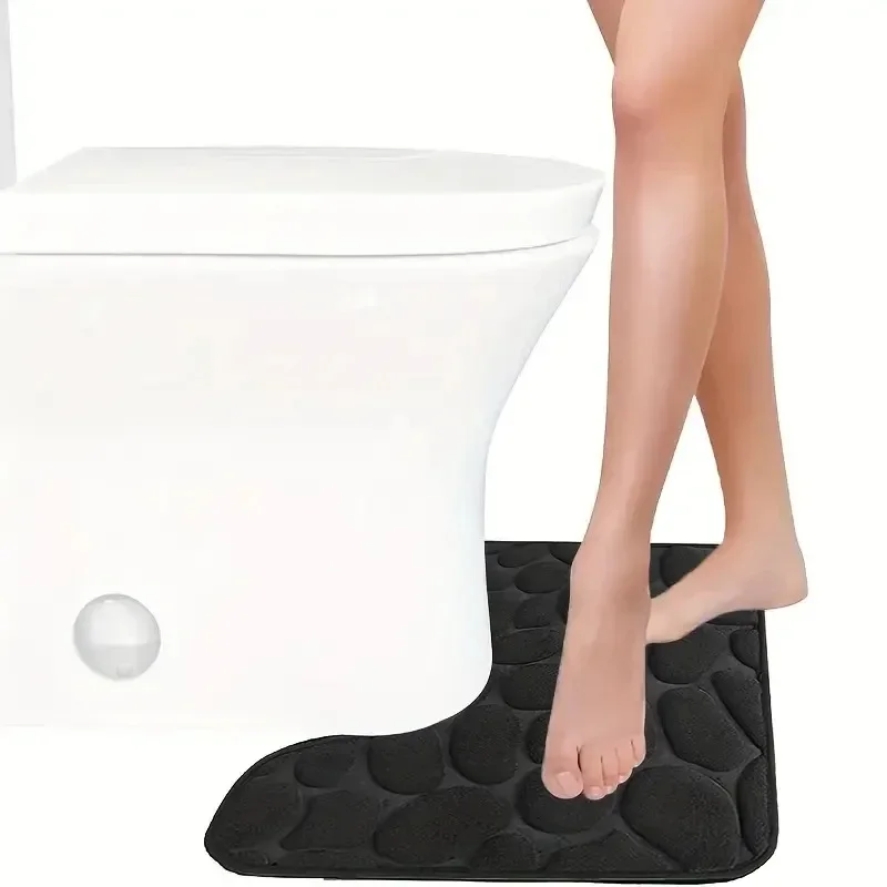 U-Shape Bathroom Toilet Foot Mats Waterproof Mats Bathroom Absorbent Non-Slip Quick Dry Mats