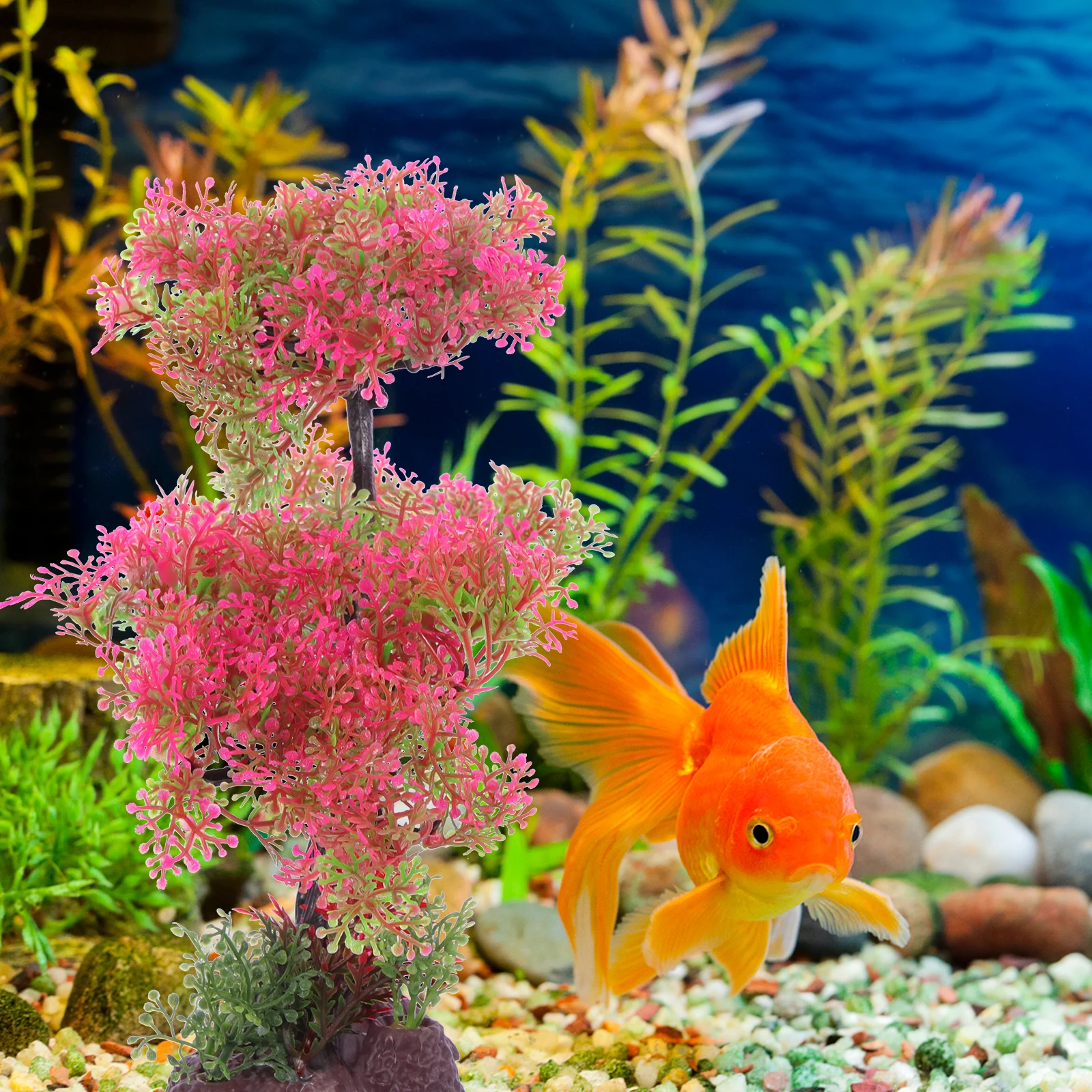 

Lifelike Aquatic Plants for Fish Tank Decor Premium Fake Aquarium Grass Safe Terrarium Landscape Decoration Fish Hiding