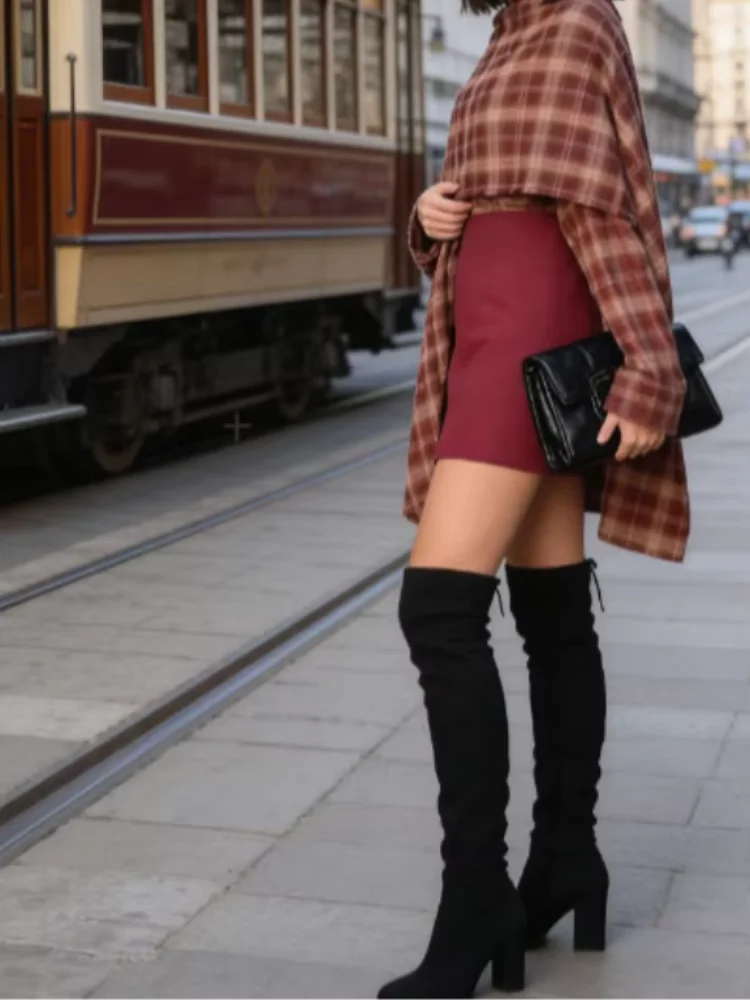 Moda cachecol gola xadrez jaqueta feminina casual manga cheia solta curto xale manto casacos 2026 senhora diariamente high street outerwear