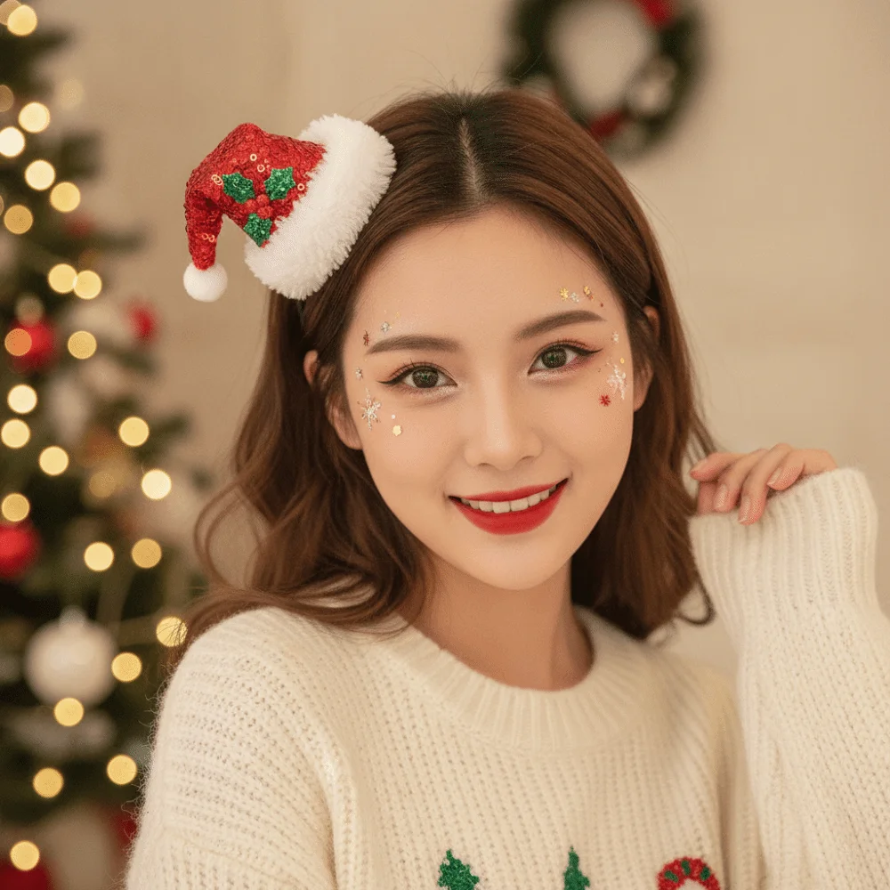 Błyszcząca cekinowa opaska świ – Santa Hat Plush recenzja i cena