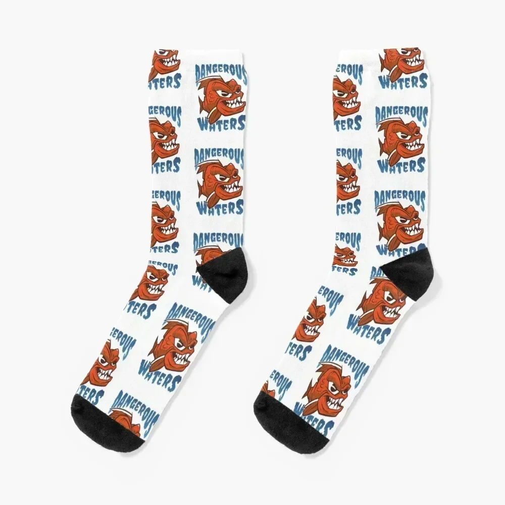 

Dangerous Waters Piranha Cartoon Design Socks professional running Thermal man winter Antiskid soccer Socks For Girls Men's