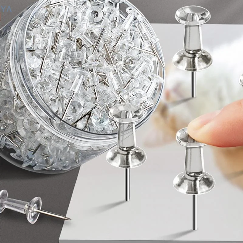 [L]100pcs/box Assorted Making Thumb Tacks Multicolor Plastic Tacks Push Pins Cork Board Office School Stationery Supplies