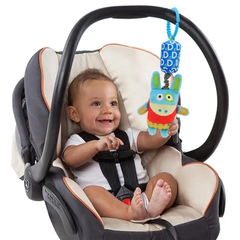 

U13F Cartoon Plush Animal Rattle Crib Mobile Hanging Toy For Infant Stroller Car Sensory Development Cognitive Growth