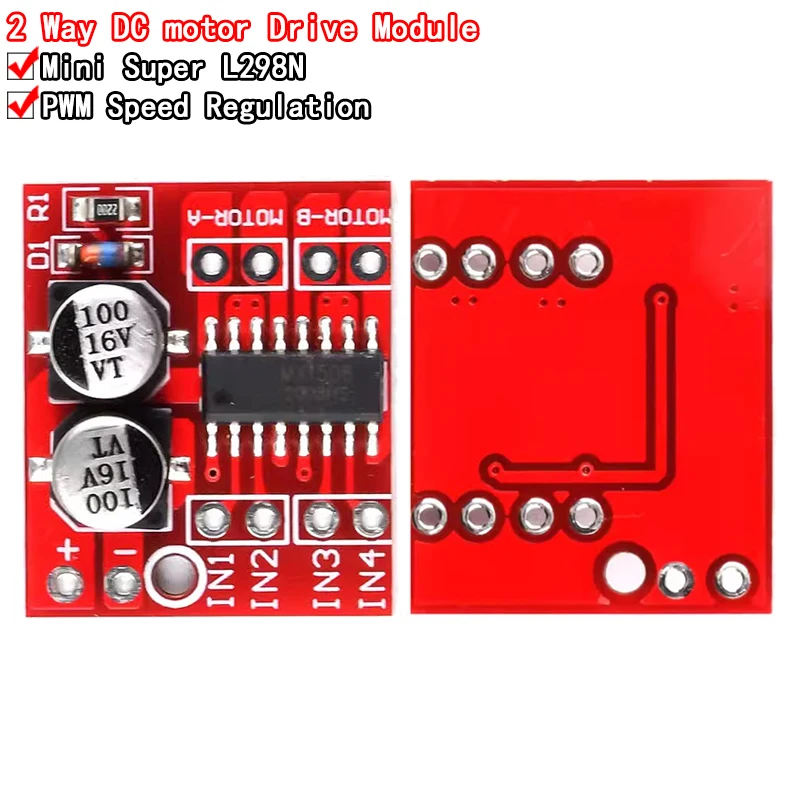 DC Motor Drive Module com Invertendo PWM Speed, Dual H Bridge Stepper Motor, Mini Vitória, L298N