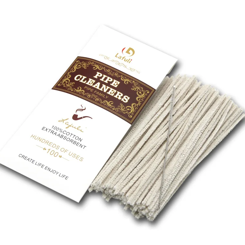 

100Pcs Pipe Cleaners, Stainless Steel Reinforced Cotton Rods with Free Metal Tool, Non-Shedding Pipe Cleaning Accessories