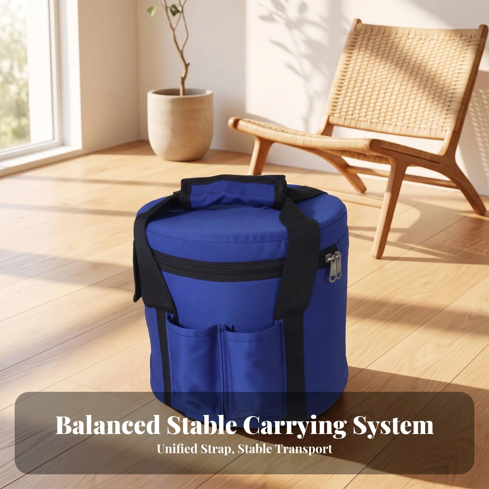 Singing Bowl Bag with Handle Easy to Clean Crystal Singing Bowl Case Cylindrical Travel Bag Smooth for Sound Healers, Storage