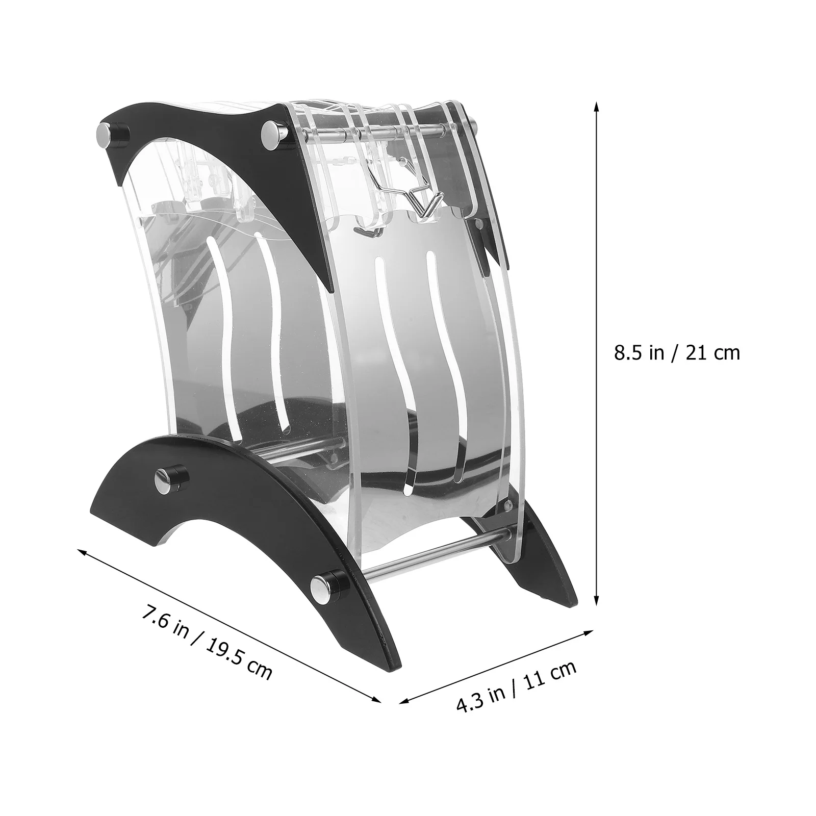 

Black Acrylic Knife Block Storage Holder 21X11.2X22.2Cm Thick Hollow Out Bottom Rustproof Detachable Kitchen Tool