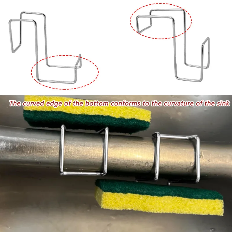 2025 New Product - Sink Sponge Holder - Double-Basin Sink Stainless Steel Mobile Hanging Sponge Storage Box