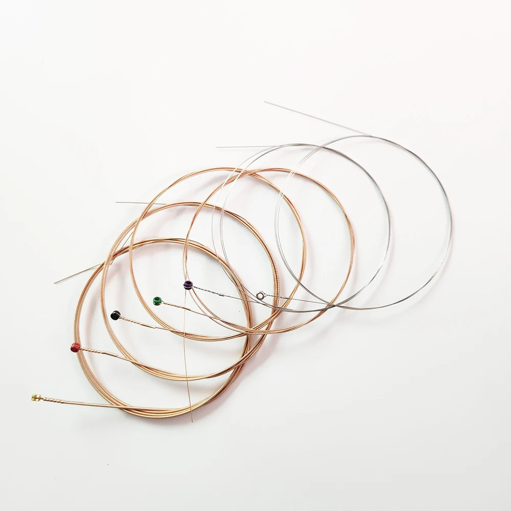 حزمة كبيرة (1000 مجموعة) أوتار جيتار صوتي من البرونز الفوسفور الفاخر، مقاس 1253، مطلية بالنانو لمتانة معززة