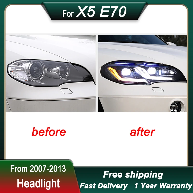 Car styling Headlight For BMW X5 E70 2007-2013 Upgrade to new style FULL LED Head Lamp  DRL Head Lamp Front light Assembly