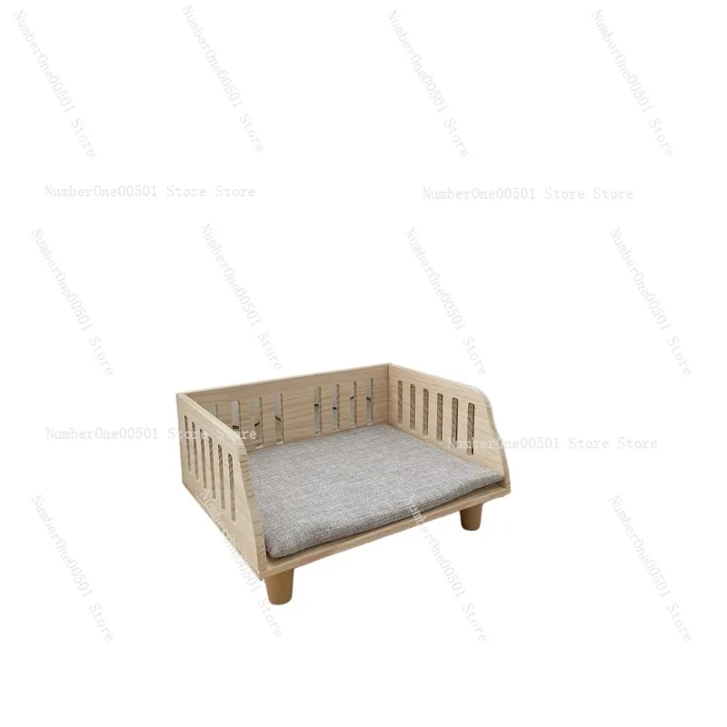 Pet cat solid wood bed universal in all seasons breathable small and medium-sized kennel anti-mildew and off the ground