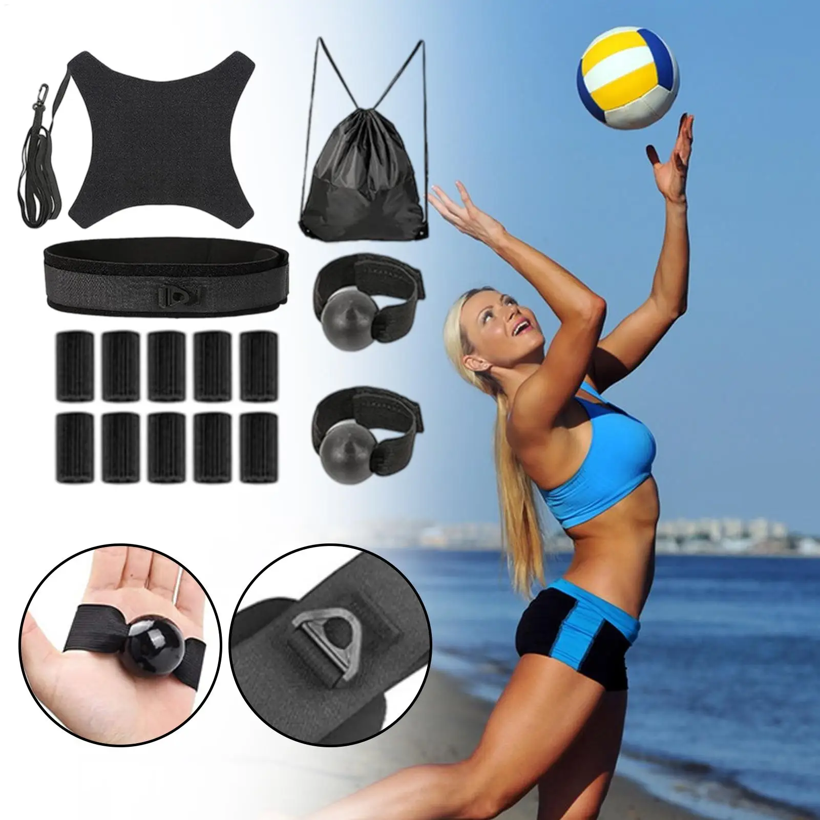 Volleyball Training Equipment Solo Volleyball Passing Trainer Solo Ball Sports Practice Tool for Beginners High School Athletes