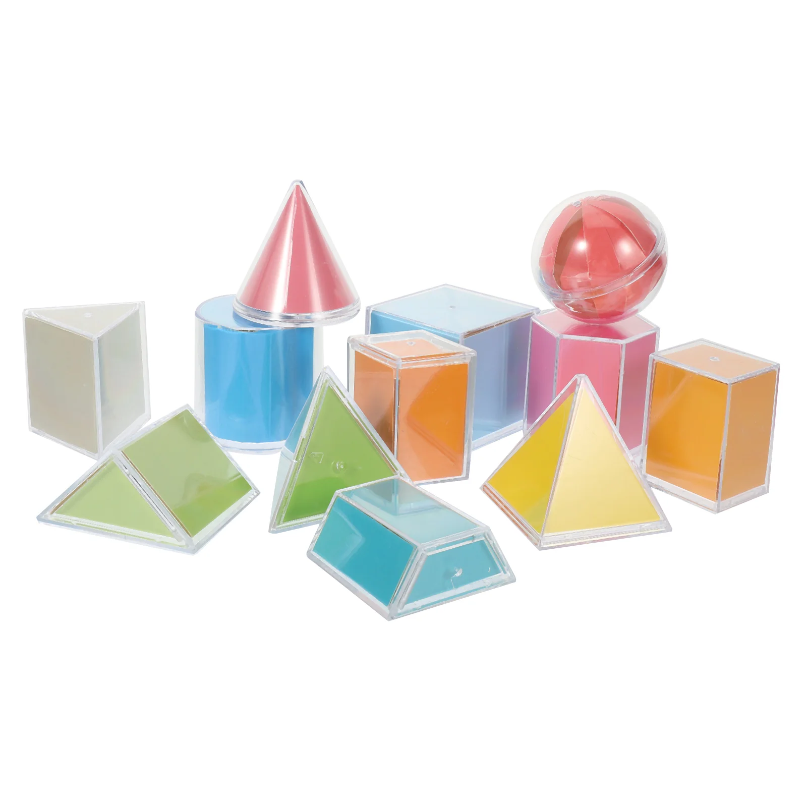 Models Geometry Demonstration Manipulative Geometric Solids 3d Shapes Set for Kids Counting Blocks Child