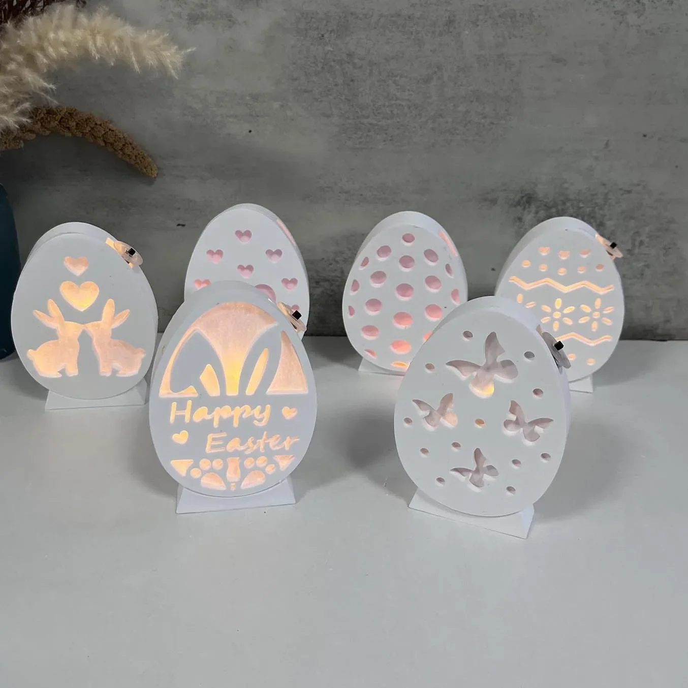 

Easter Egg Atmosphere Light Silicone Mold DIY Easter Hollow Egg Rabbit Butterfly Love Epoxy Resin Mold Handmade Gypsum Mold