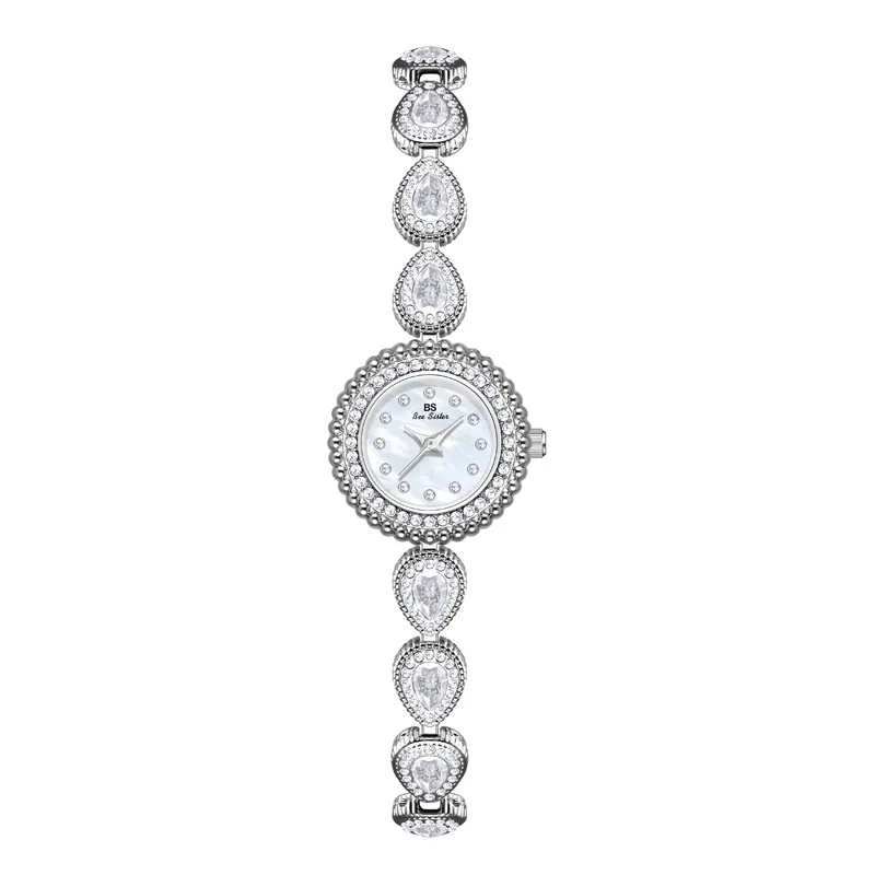 Chasing Light Daisy Luxury Waterdrop Diamond Bracelet French Style Women's Watch Gold Silver Steel Belt Waterproof Quartz Clock