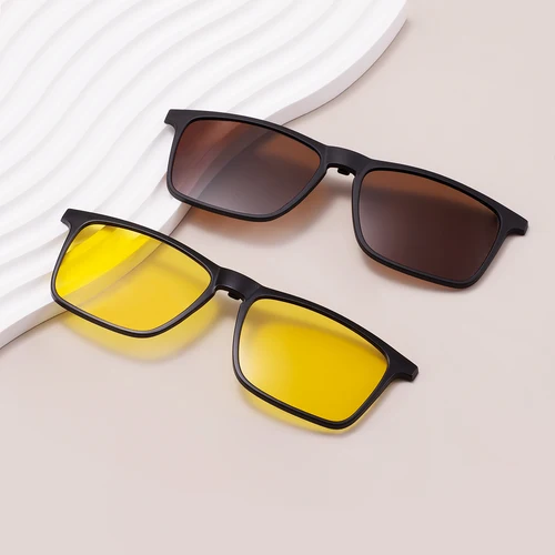 Imagen 2 del producto Clip colorido magnético cuadrado TR90 para hombres y mujeres con lentes polarizadas reflejo de espejo