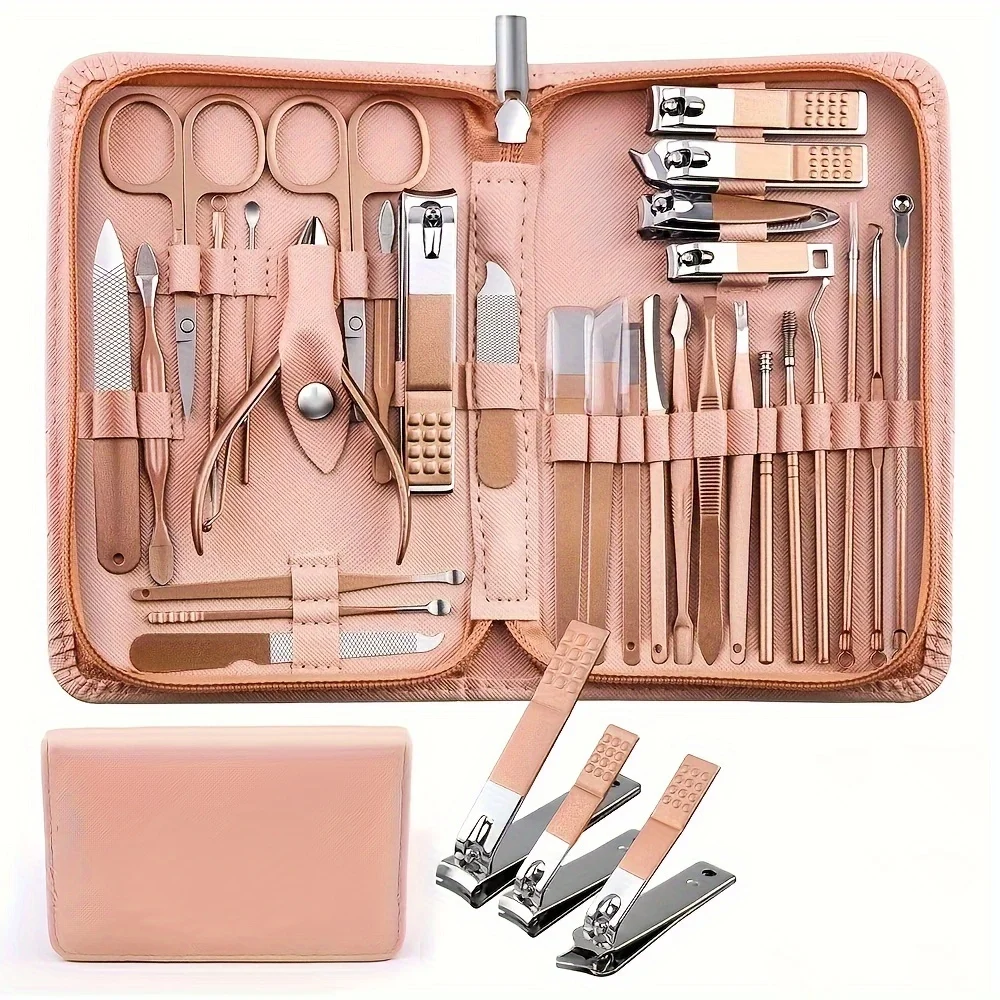 30pcs Manicure Tools Professional & Nail Care Kit with Corrosion-Resistant - Rotating Head Design Suitable for Hands