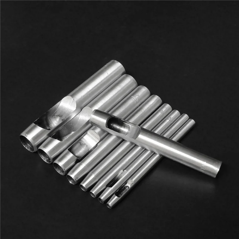 Hollow Punch Leather 15Pc Hollow Punch Leather Hole Punch Cutter 0.5Mm-10Mm Round Punch Tool Set Leather Craft Working Kit for L