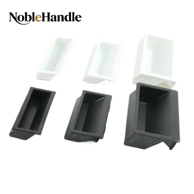 Haitan LS537 Nylon Recessed Hidden Cabinet Handle, LS537-2 LS537-3 Black Inset Embedded Door Pull for Equipment Cabinet