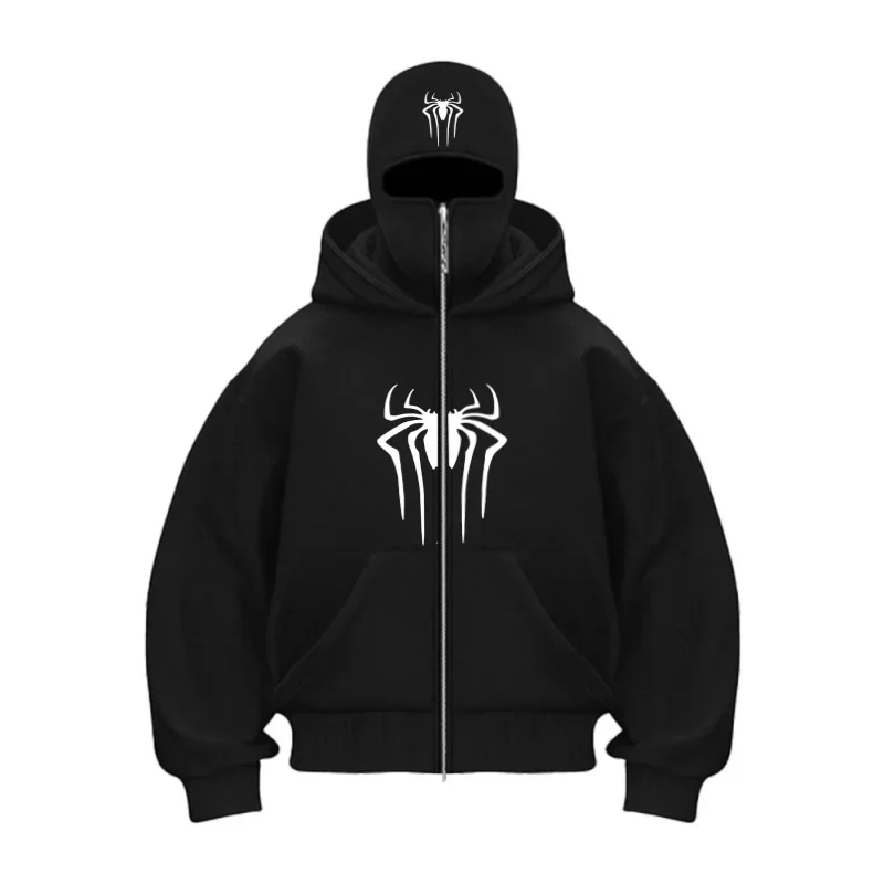 

2026 Spring And Autumn New Men's and Women's Casual Sportswear With Hooded Mask Design, Sporty and Fashionable Plus Size Hoodie