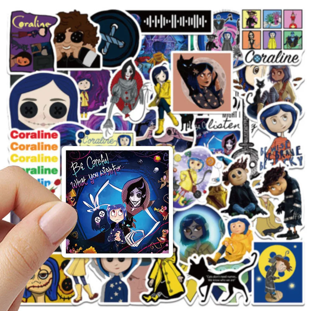 Desenhos animados Anime Graffiti Decalques Adesivo, Filme de Terror, Coraline, a Porta Secreta, Telefone, Notebook, Laptop, 10 pcs, 30 pcs, 50 pcs,