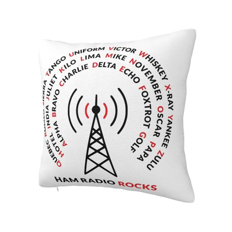 Amateur Ham Radio Operator Gift Throw Pillow Case 40*40cm Sofa Cushion Cover Square Polyester Pillowcase Double-sided Printing