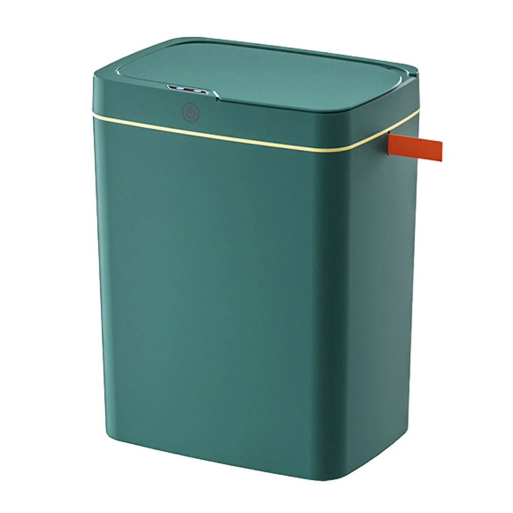 Garbage Bucket IPx5 Waterproof Electronic Smart Dustbin Moisture-Resistant USB Charging with Lid for Bathroom Living Room Office