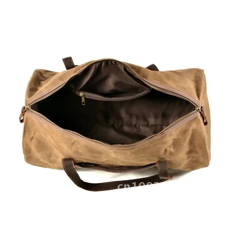 

Retro Handbags Waterproo Travel Bag Large Capacity Men Bags Europen Canvas Outdoor Duffel Style Waxed Male Travel