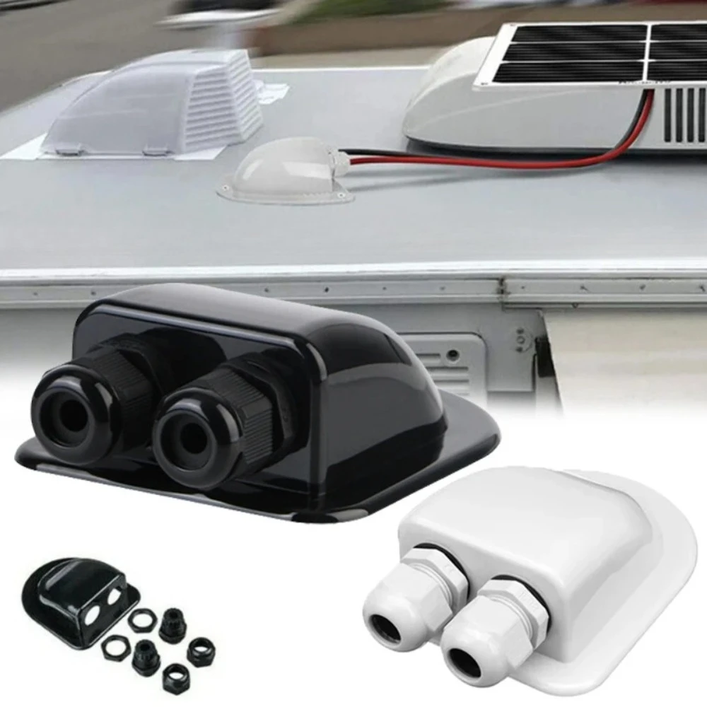 Double-hole ABS Photovoltaic Caravan Junction Box Solar Photovoltaic Plastic Mounting Brackets Hole-free Automotive Accessories