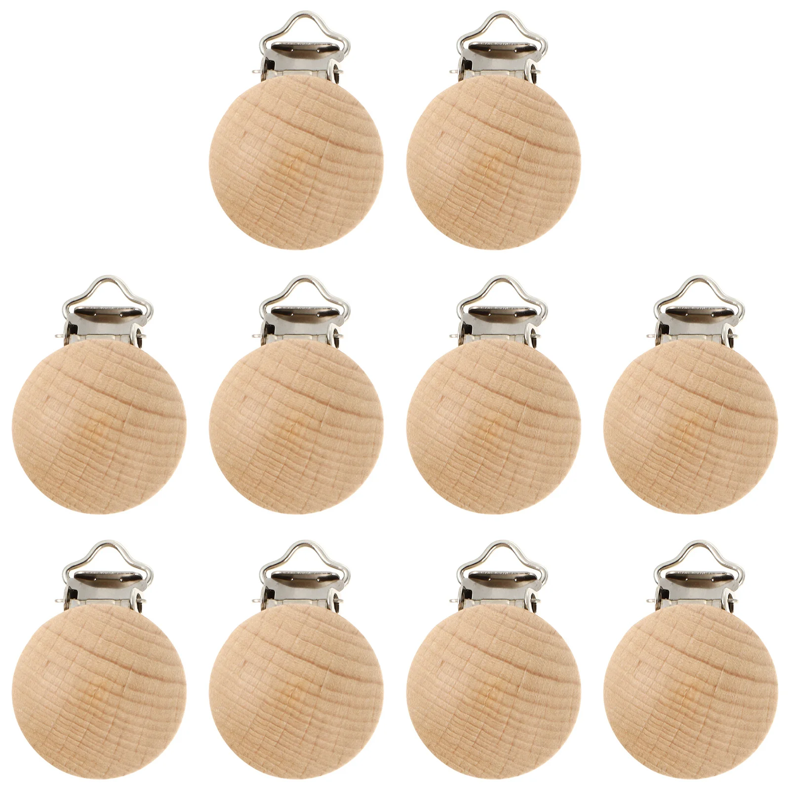 10 個おしゃぶりラウンドおしゃぶりクリップクリップ 30 ミリメートルラウンドナチュラルおしゃぶりホルダーベビーキッズベビーカーカーシートアタッチメント用