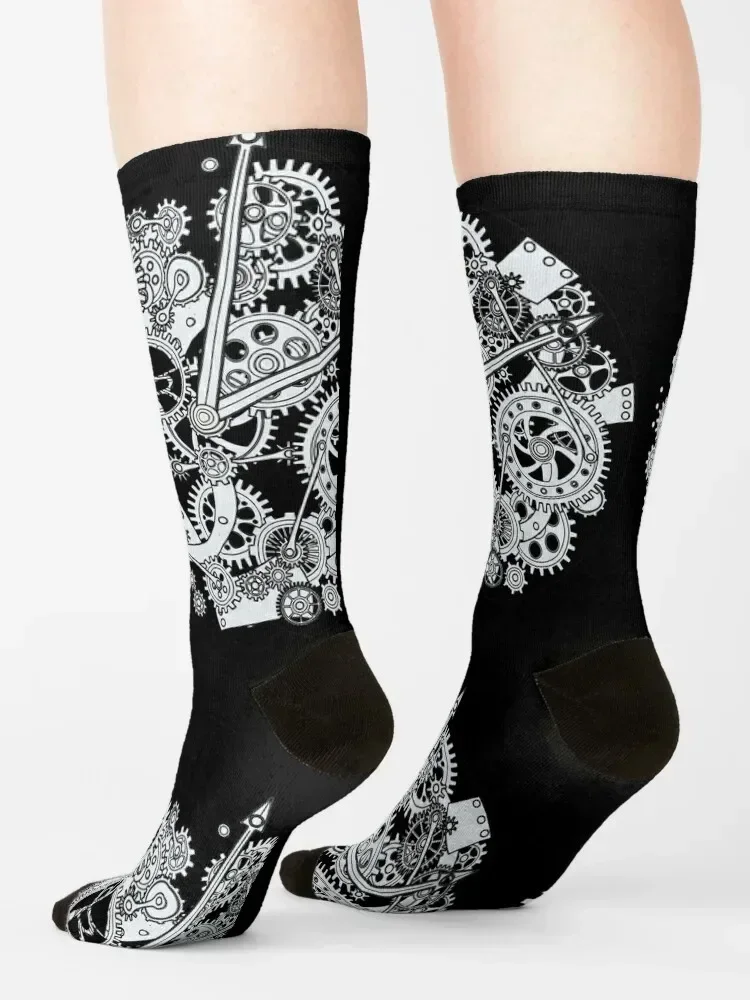 Time Waits For No One Clock Gears Socks funny gifts heated gifts funny sock Men's Socks Luxury Women's