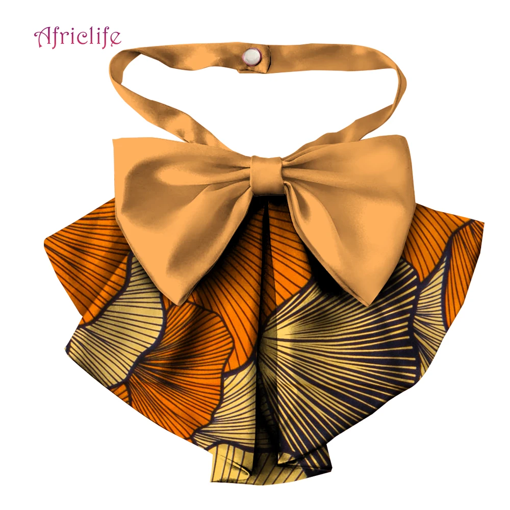 New  African Print Ankara Bow Tie for Women Triangle Ankara Fabric Cravat Africa Tie Falsh Collar Necklace WYB665