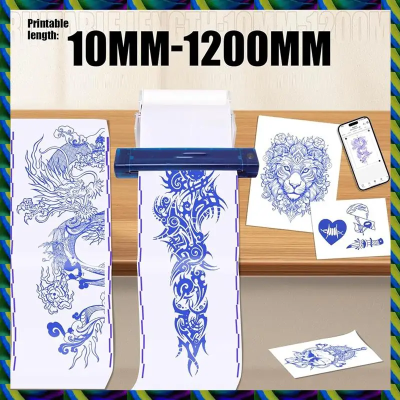 لفة ورق الوشم اليومي بطول 95 قدمًا، طبقة مزدوجة حرارية لآلة نقل وظائف الرسم الطويل