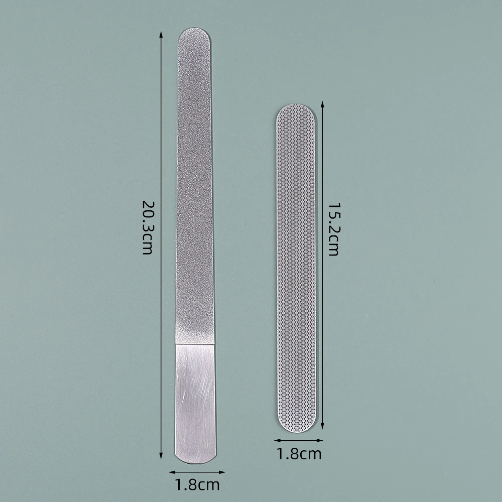 Lima de uñas de diamante, lima de uñas de doble cara de acero inoxidable, lima de Metal, tampón, uñas de los pies, limas de manicura para salón y hogar