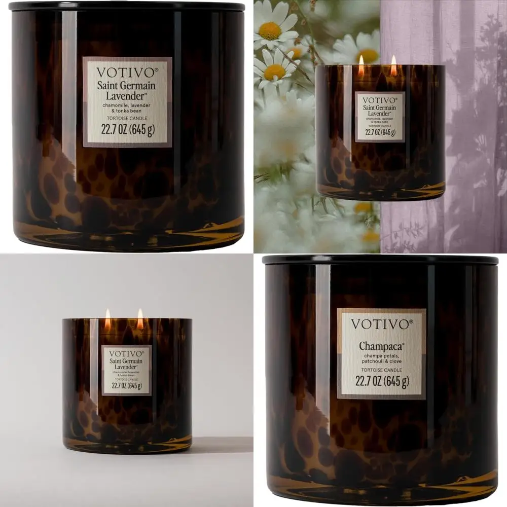 Lavender Tortoise Scented Candle - 22.7 oz Soy Wax Blend, Floral Scent, Decorative Home Decor Accent